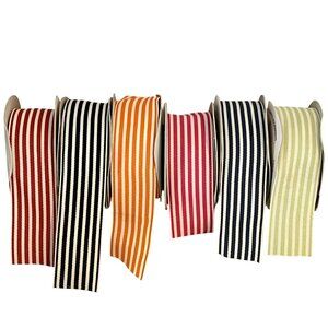 Stampin Up! Grosgrain Ribbon Spool Striped Retired Colors Lot 1 1/4"